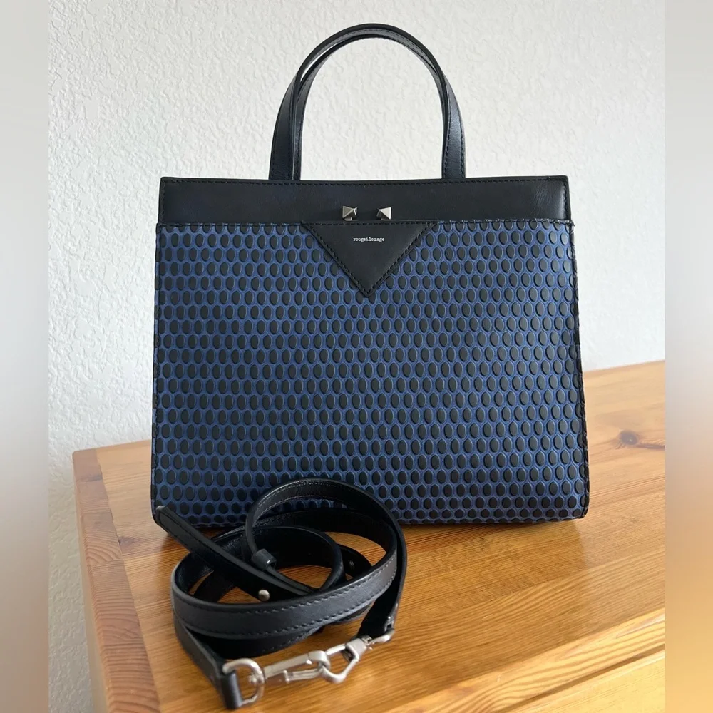 Rouge & Lounge Black and Blue Satchel